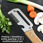 Stainless Steel Vegetable Peeler – Wooden Handle Kitchen Tool
