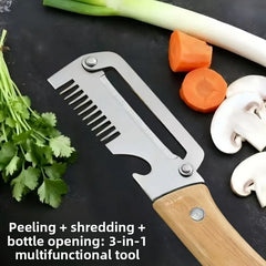 Stainless Steel Vegetable Peeler – Wooden Handle Kitchen Tool