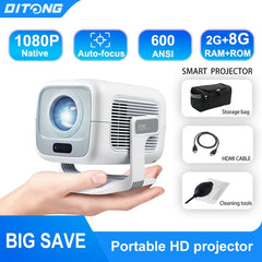 DITONG X3Plus Mini Projector – Native 1080P & 4K Support