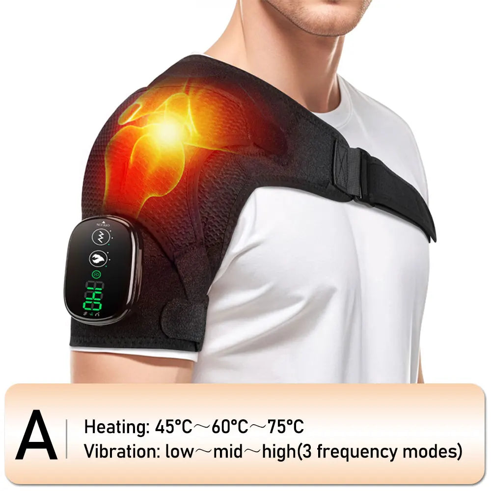 Heated Shoulder Massager Belt – Smart Vibration Therapy