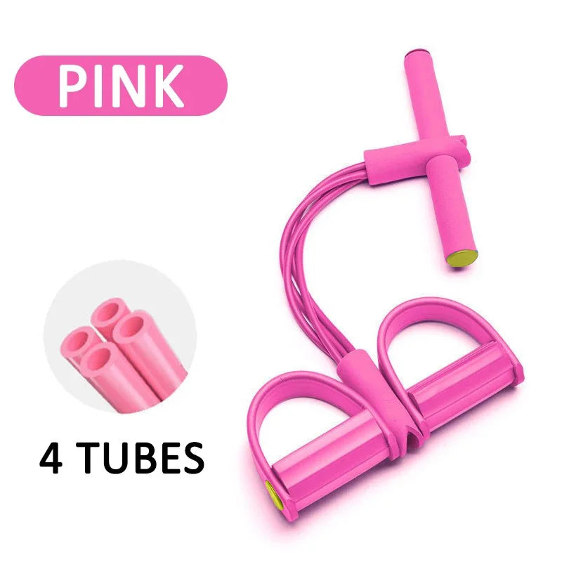 4-Tube Pedal Resistance Band – Multifunction Fitness Trainer
