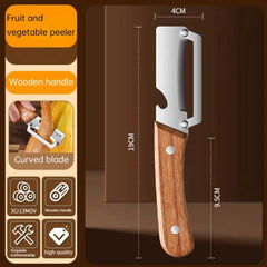 Stainless Steel Vegetable Peeler – Wooden Handle Kitchen Tool