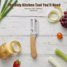 Stainless Steel Vegetable Peeler – Wooden Handle Kitchen Tool