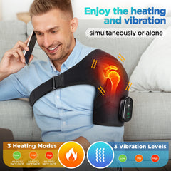 Heated Shoulder Massager Belt – Smart Vibration Therapy