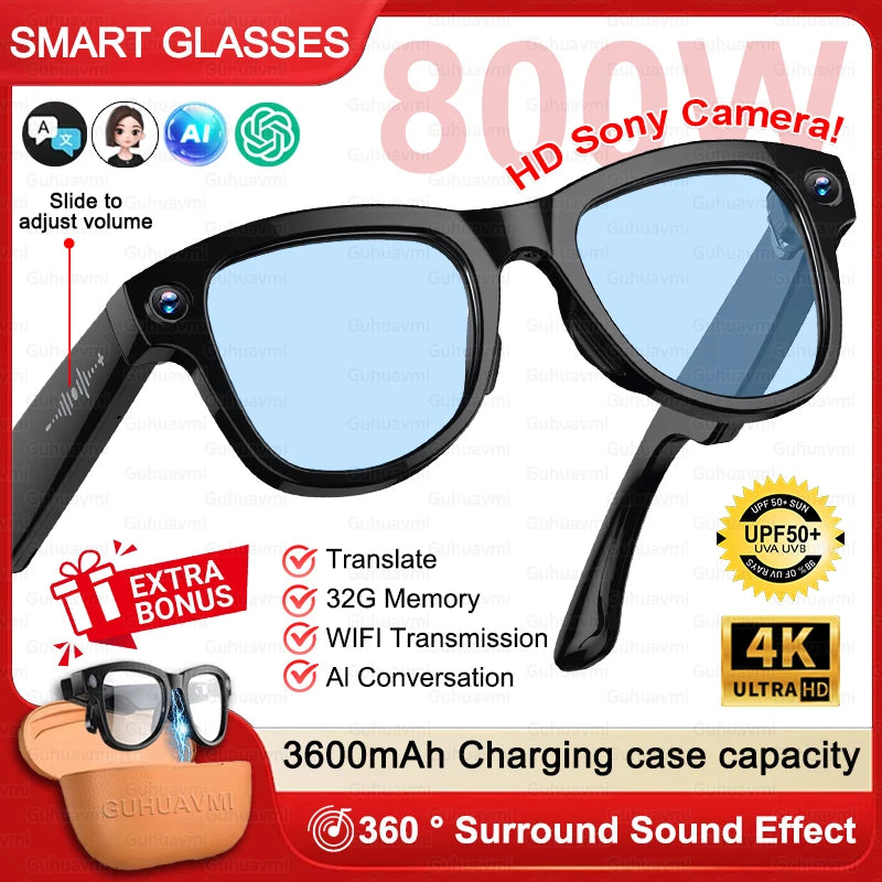 AI Smart Glasses – HD Camera & Real-Time Translation