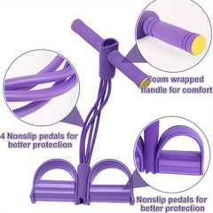 4-Tube Pedal Resistance Band – Multifunction Fitness Trainer