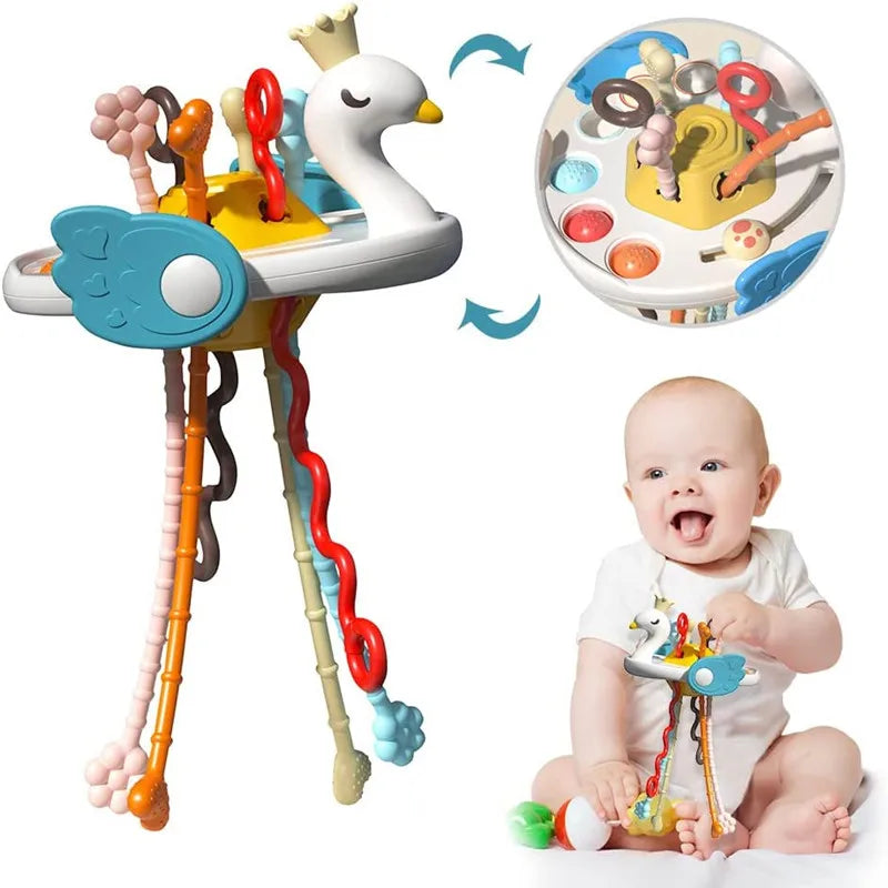 Baby Sensory Pull String Toy – Montessori Learning & Teething Toy